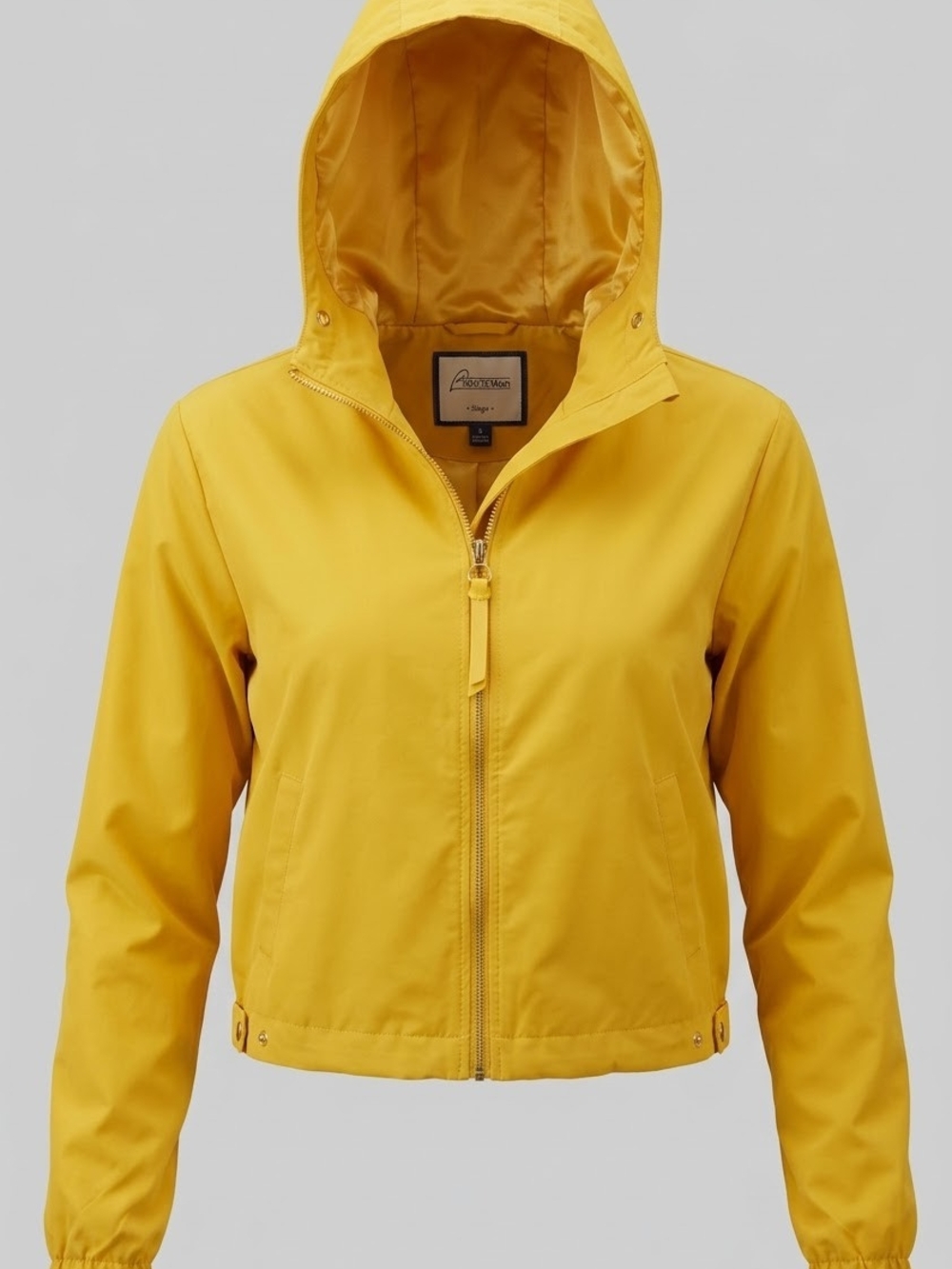 Revive Fairfax Lago Yellow Hooded Cropped Jacket Like New